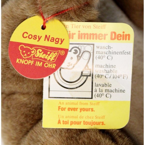 Vtg 80s 90s Steiff Beaver Cosy Nagy Plush Forever Yours Button Ear 5396/22 - Picture 8 of 9